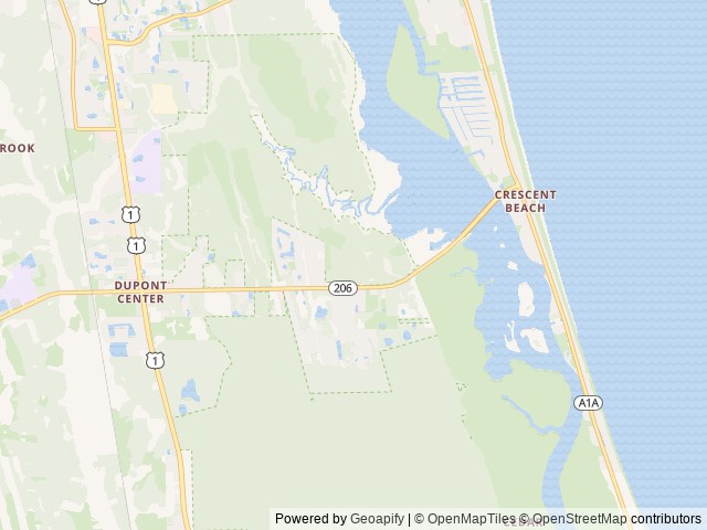 Map of Moses Creek Conservation Area Murats Point Hike-In SJRWMD location at St. Augustine, FL, United States