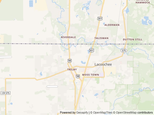 Map of Sawmill Camping Resort location at Dade City, FL, United States
