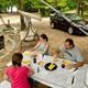 Family at picnic table