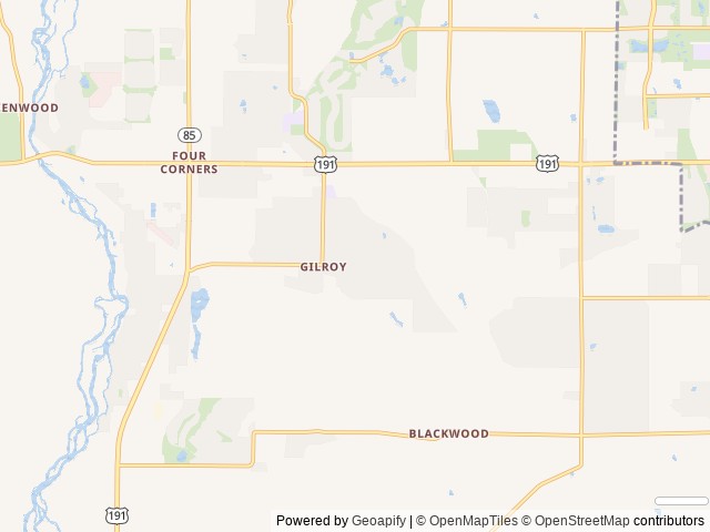 Map of Gallatin Canyon Campgrounds location at Bozeman, MT, United States