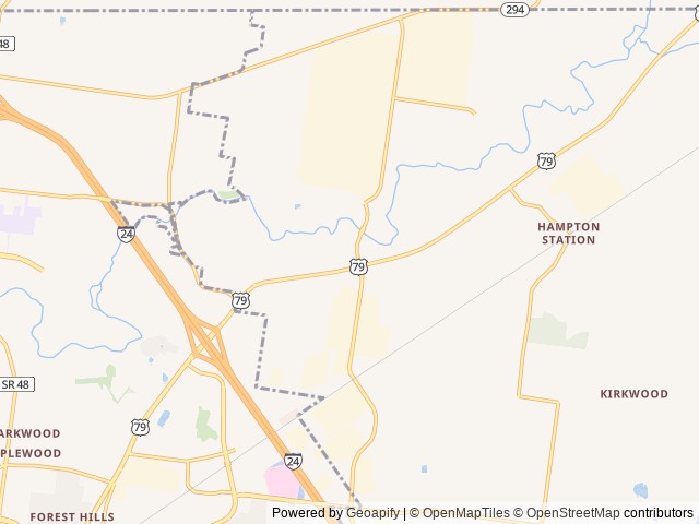 Map of Spring Creek Campground location at Clarksville, TN, United States