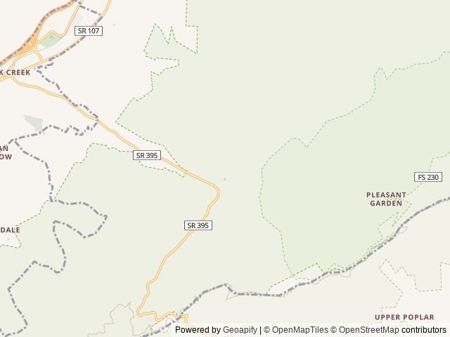 Map of Rock Creek Recreation Area (Cherokee National Forest, TN) location at Greeneville, TN, United States