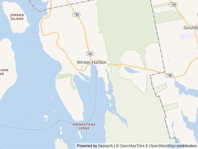 Map of MainStay Cottages & RV Park location at Winter Harbor, ME, United States