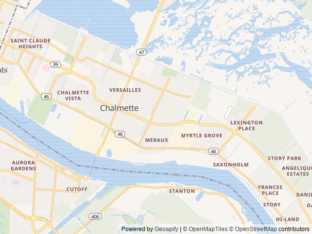 Map for Ms Hazel,  our cozy coach! near Chalmette, LA