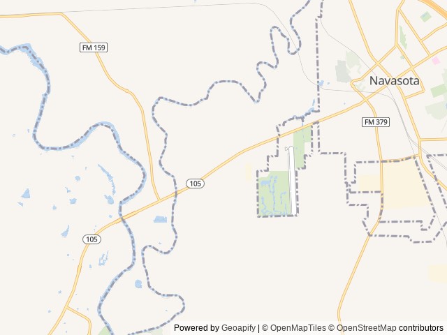 Map for Perfect Size for Easy RVing near Navasota, TX