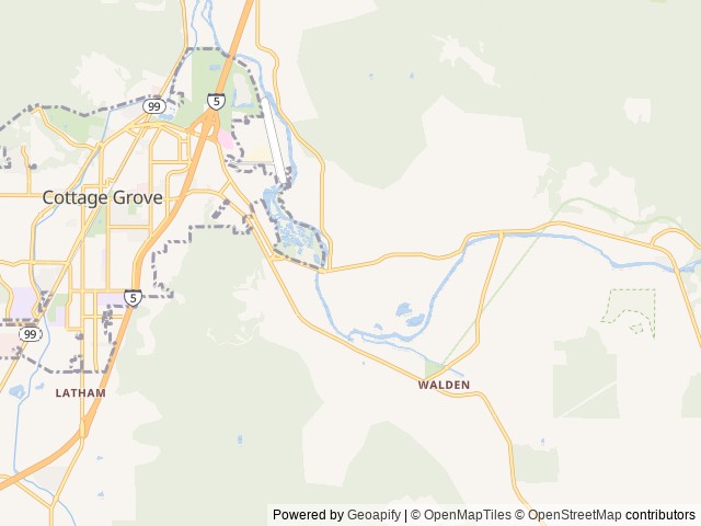 Map of Fairview Peak Lookout Tower location at Cottage Grove, OR, United States