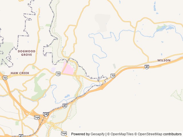 Map of Scenic Community location at Asheville, NC, United States