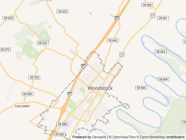 Map for The Outback Explorer near Woodstock, VA