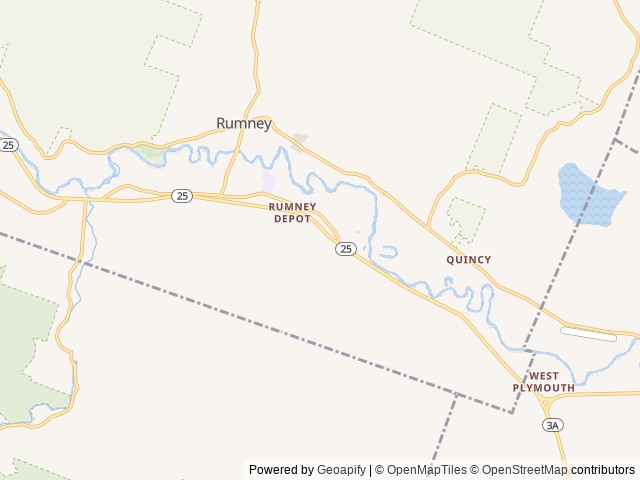 Map of Riverbrook and Baker River Campground location at Rumney, NH, United States