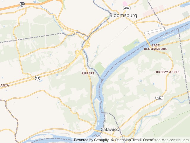Map of Indian Head Campground location at Bloomsburg, PA, United States