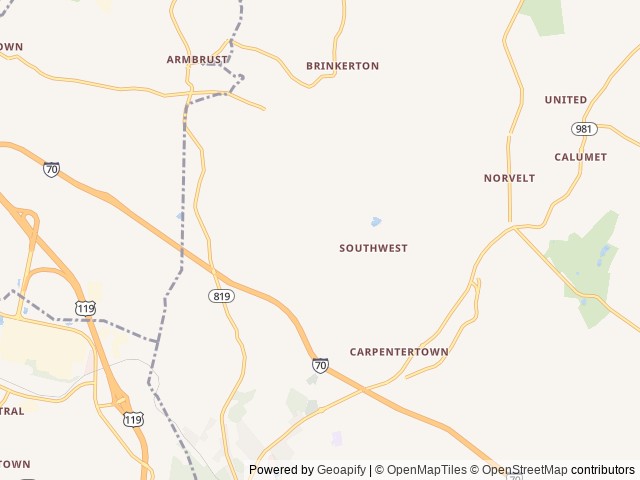 Map for 2021 Forest River RV Georgetown 5 Series 31L5 near Southwest, PA