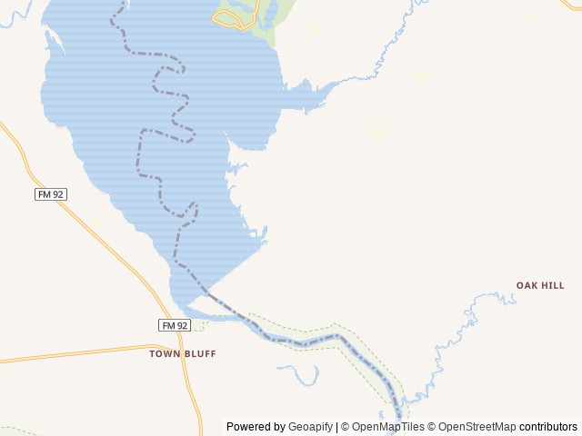 Map of Sandy Creek location at Jasper, TX, United States
