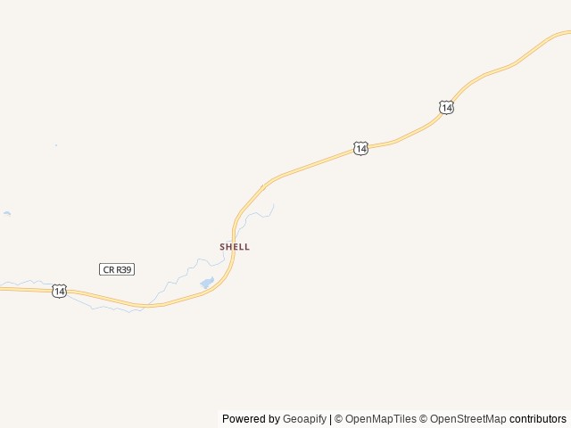 Map of The Hideout Lodge & Guest Ranch location at Shell, WY, United States