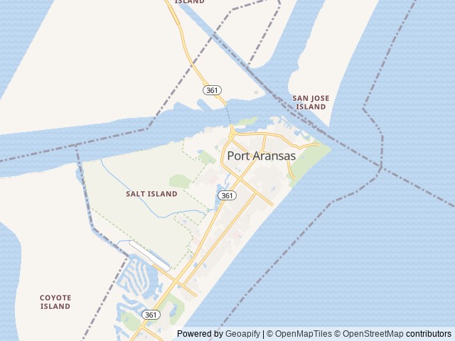Map of Tropic Island Resort location at Taft, TX, United States