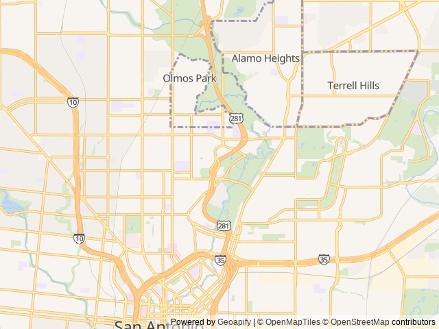Map of Brackenridge Park Conservancy location at San Antonio, TX, United States