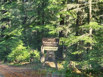 Clearwater Falls Campground Sign