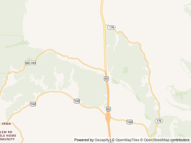 Map of Howler Bike Park and Campground location at Walnut Shade, MO, United States