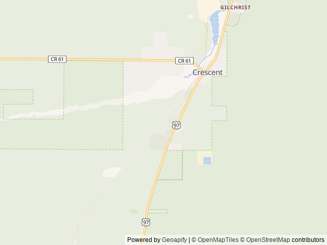 Map of Big Pines RV Park location at Crescent, OR, United States
