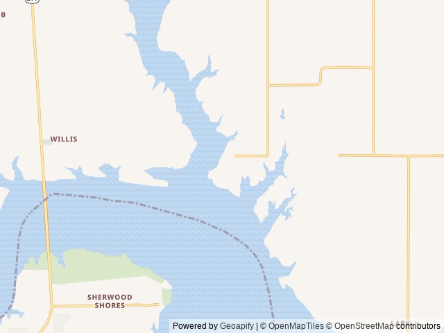 Map of Buncombe Creek Marina RV Campground location at Kingston, OK, United States