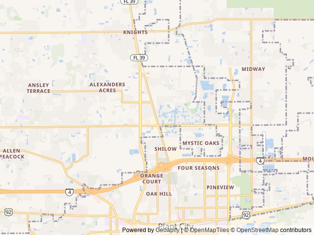 Map of Plantation Oaks location at Plant City, FL, United States