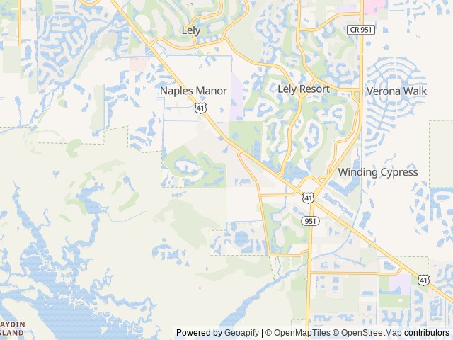 Map for 2022 Thor Motor Coach Hurricane 31C near Naples, FL