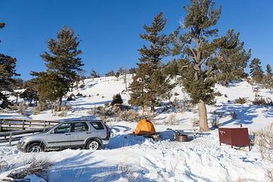 Mammoth campsite 6 under snow