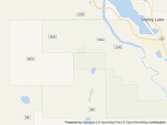 Map of Double Arrow Lookout location at Seeley Lake, MT, United States