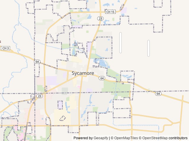 Map of Sycamore RV Resort location at Sycamore, IL, United States