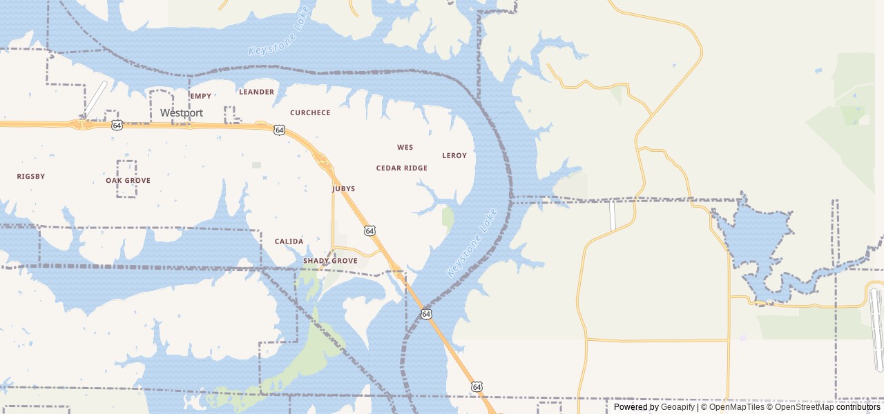 Map of Washington Irving South location at Cleveland, OK, United States