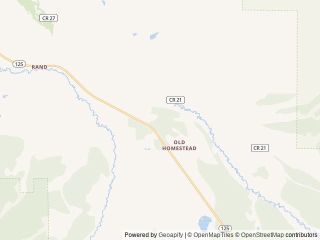 Map of Old Homestead Campground LLC location at Rand, CO, United States