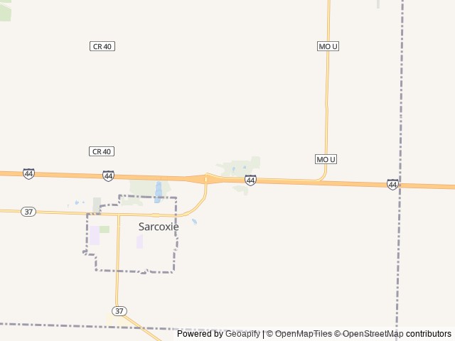 Map of Love's RV Hookup-Sarcoxie MO 886 location at Sarcoxie, MO, United States