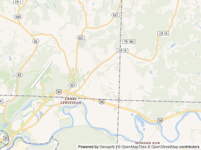 Map of Coshocton KOA location at Glenmont, OH, United States