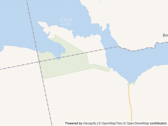 Map of Peaks-Kenny State Park location at Dover-Foxcroft, ME, United States