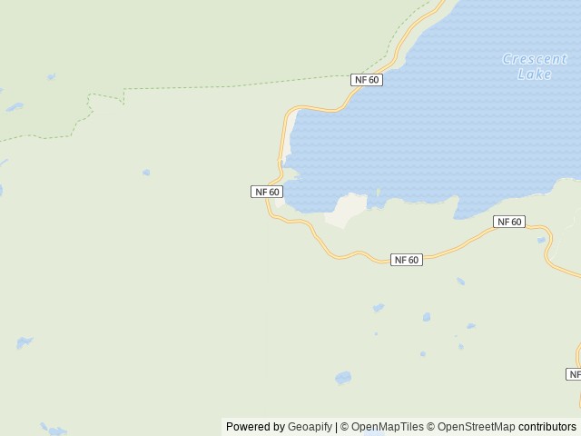 Map of Windy Group Camp location at Crescent, OR, United States