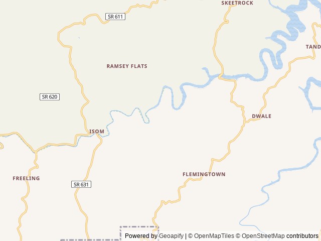 Map of Pound River Campground (VA) location at Clintwood, VA, United States