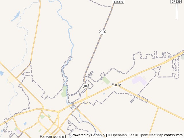 Map of G Country RV Park location at Early, TX, United States
