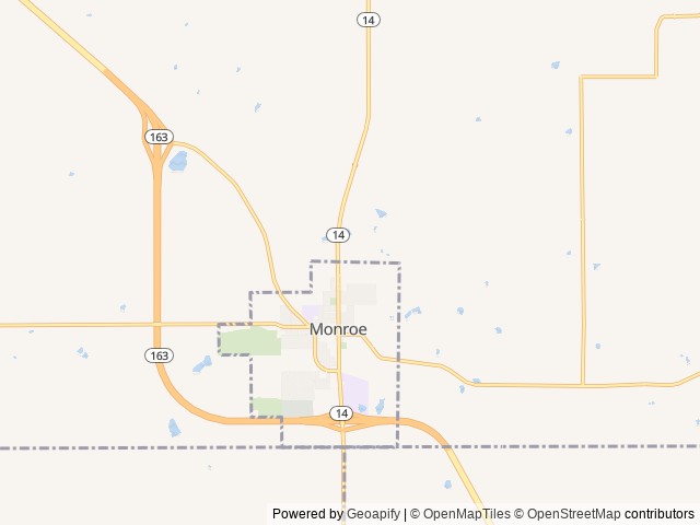 Map for Rolly and Adeles pet & kid friendly camper rental near Monroe, IA