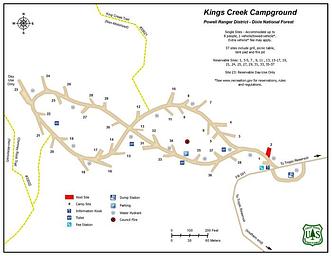 Map of Kings Creek Main Campground