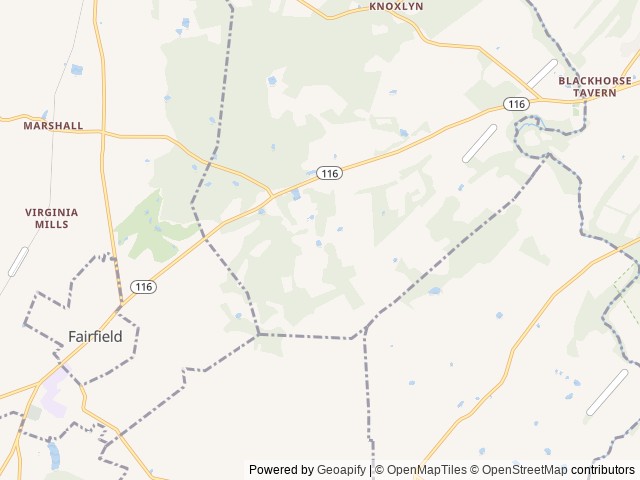 Map of Granite Hill Camping Resort location at Gettysburg, PA, United States