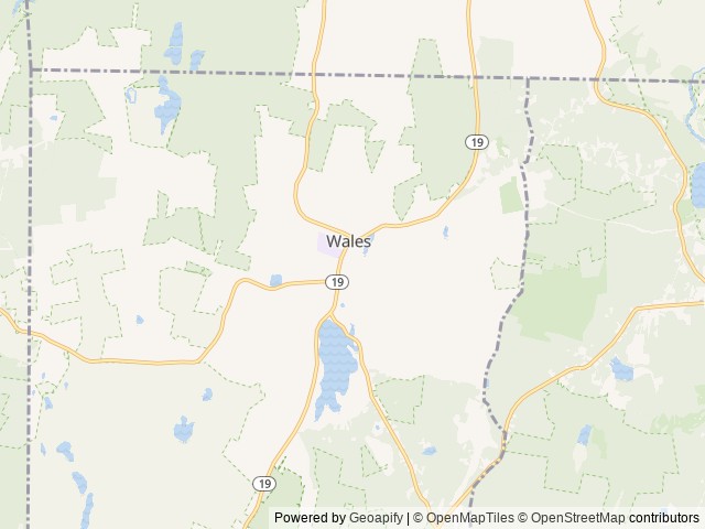 Map of Oak Haven Family Campground location at Wales, MA, United States