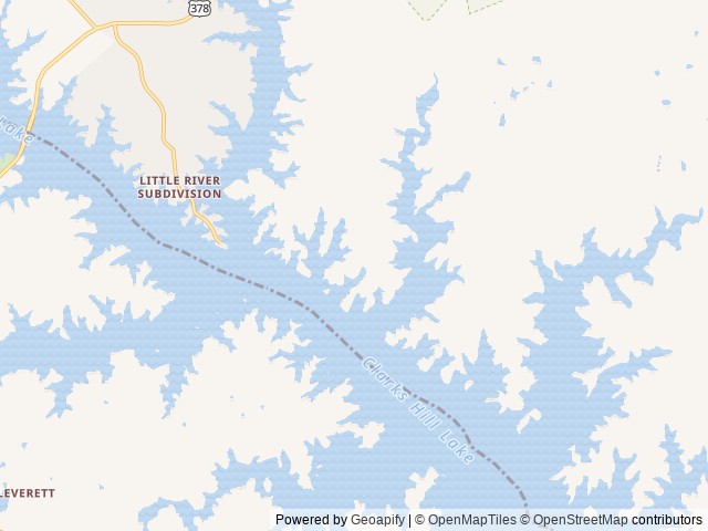 Map of Hawe Creek location at McCormick, SC, United States