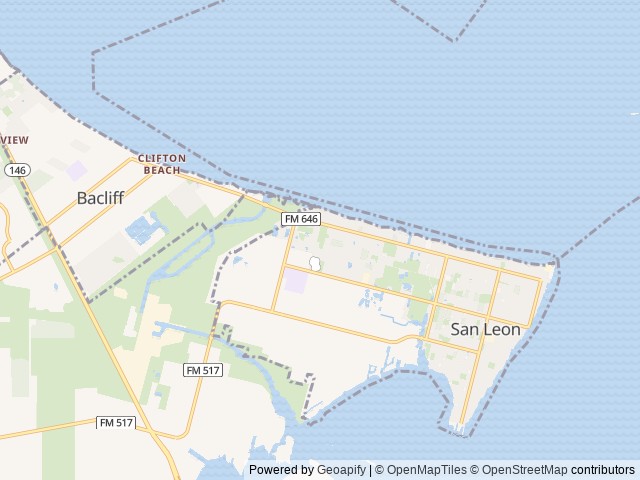 Map for Luxury Motorhome w/ Private Bunkhouse! near San Leon, TX