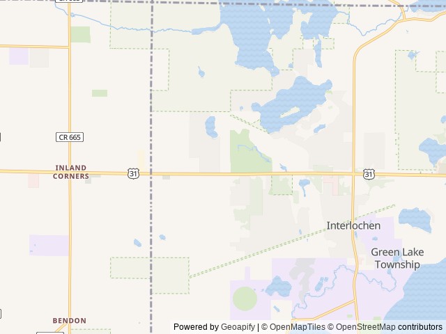 Map of Cycle-Moore Legacy Campground location at Interlochen, MI, United States