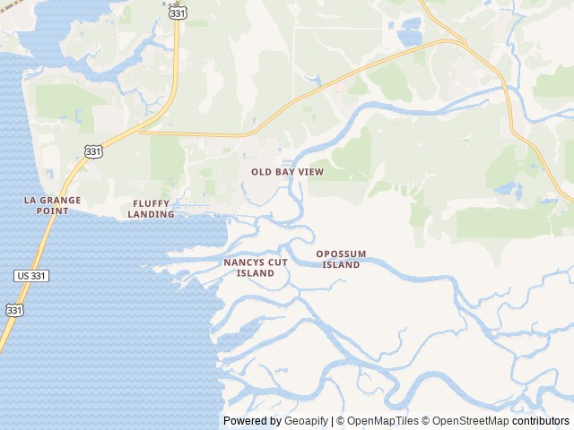 Map of Live Oak Landing RV Park location at Freeport, FL, United States