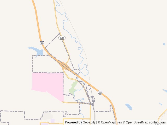 Map of Sheridan / Big Horn Mountains KOA Journey location at Sheridan, WY, United States