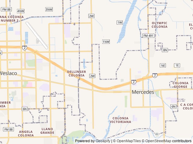 Map of Encore Paradise South location at Mercedes, TX, United States
