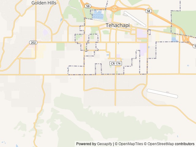 Map for 36 ft Class A Bunkhouse Motorhome near Tehachapi, CA