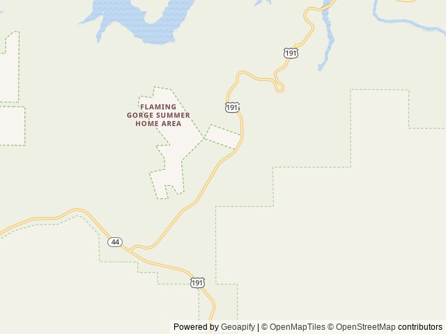 Map of Greendale location at Dutch John, UT, United States