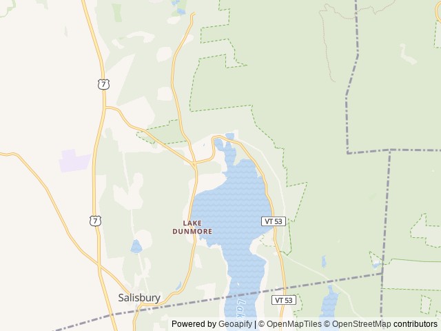 Map of Kampersville location at Salisbury, VT, United States