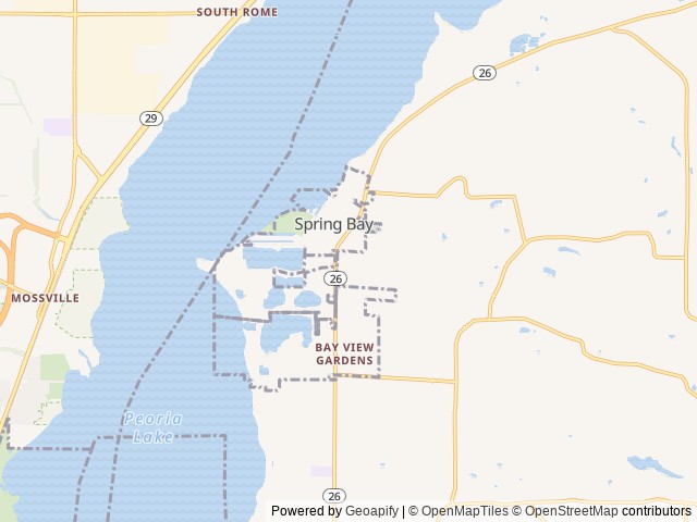 Map of Sankoty Lakes location at Spring Bay, IL, United States